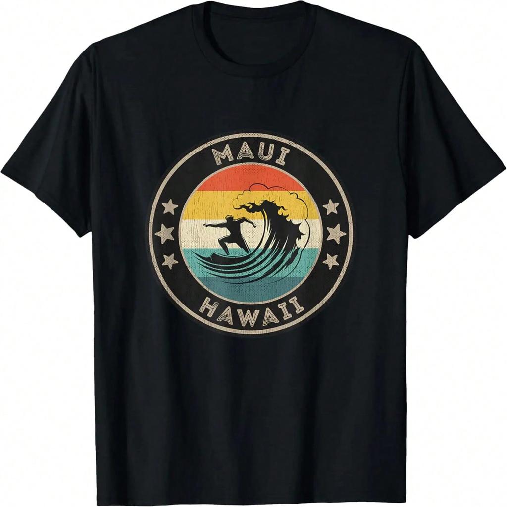 Maglietta Maui Hawaii da Uomo Maglietta Grafica da Surfista Maui Maglietta da Donna Maui