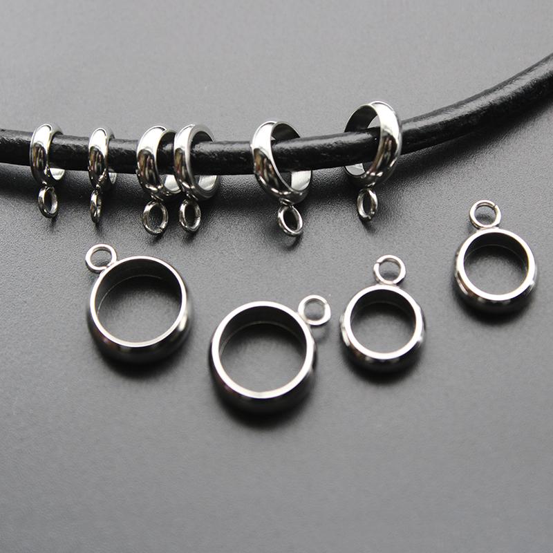 20Pcs Stainless Steel Metal Big Hole Pendant Connectors Bails Beads Clasps/Pendants Clip Pinch For DIY Necklace Jewelry Making