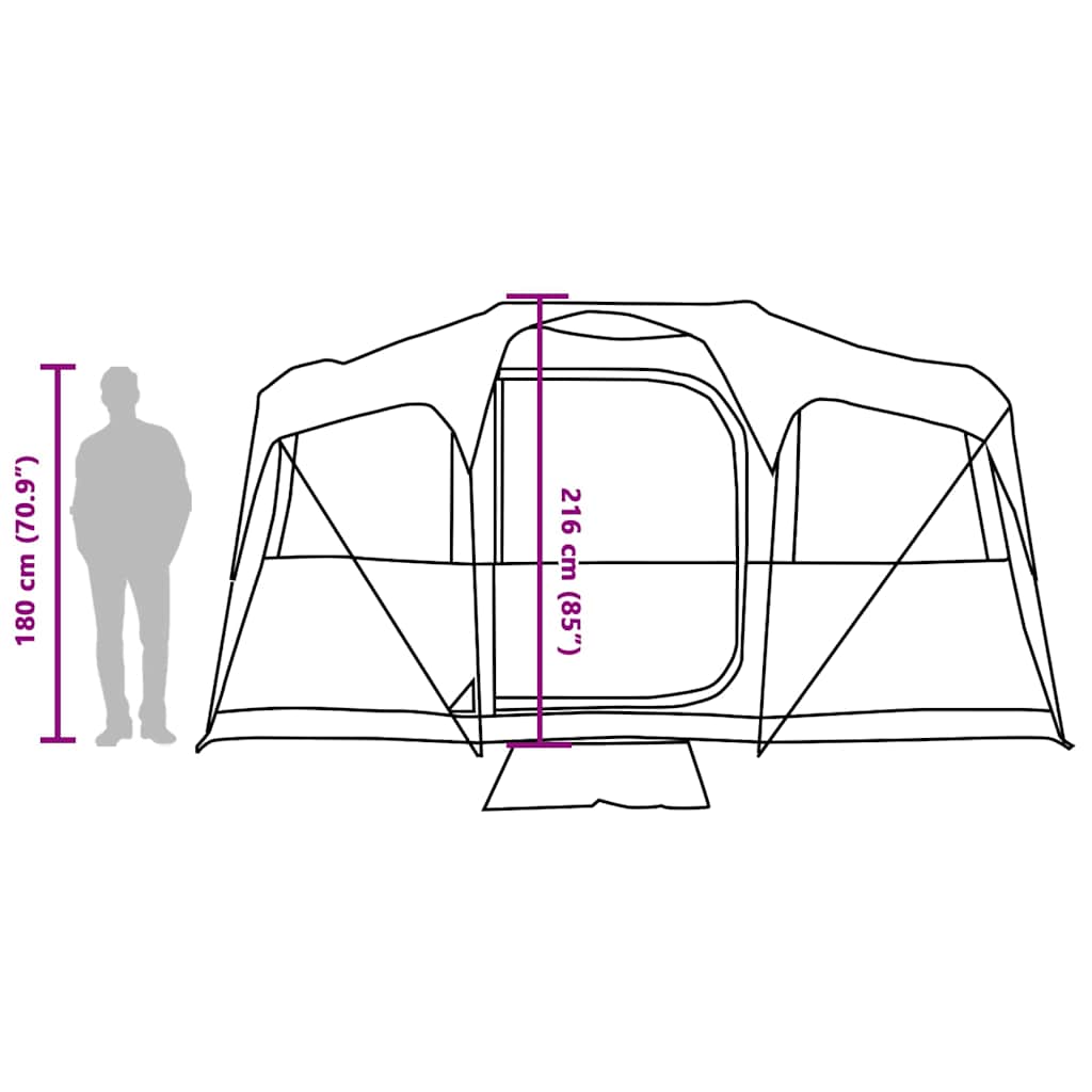 Family Tent with Roof Blue and Grey 435 x 255 x 216 cm