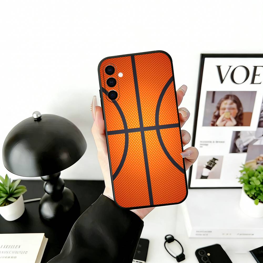 B-Basketball Phone Case Black Silicone Soft For Samsung Galaxy A73,A72,A71,A70,A53,A52,A51