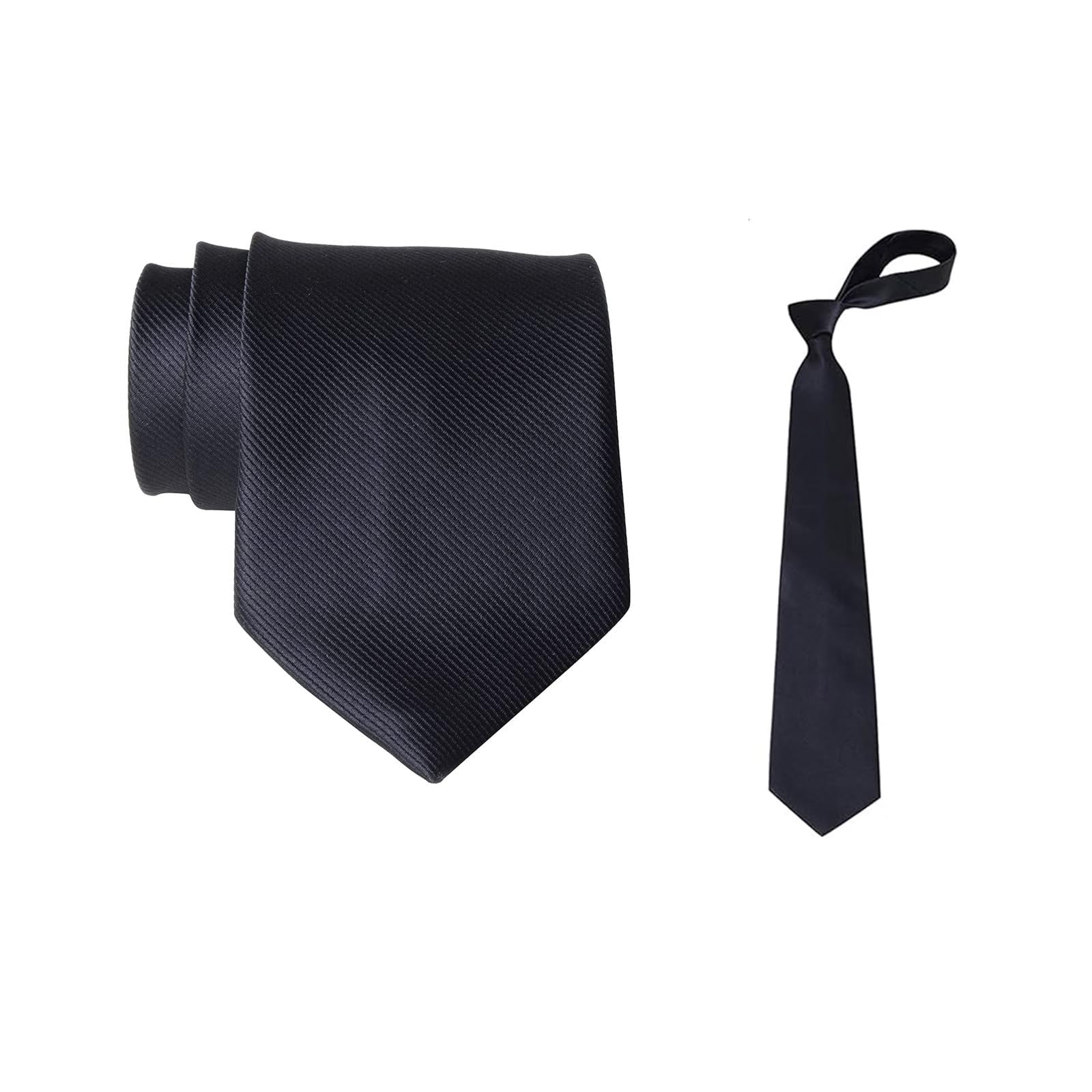 [Liroyal] Мужской классический галстук, ширина 8 см, черный, устойчивый к пятнам, водоотталкивающий, классический, простой, легкий в уходе, моющийся, идеально подходит для свадеб,