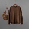2025 Autumn/Winter European & American Women's Solid Round Neck Loose Knit Sweater