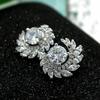Huitan Gorgeous Women's Stud Earrings Full with Dazzling CZ Stone Sparkling Ear Piercing Earrings Party Jewelry