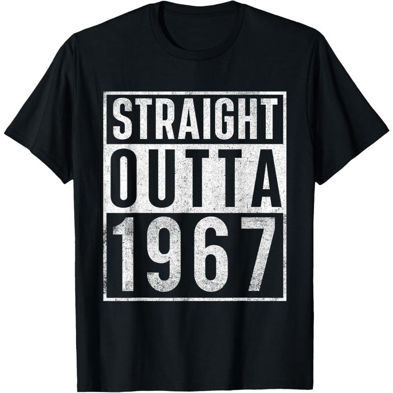Retro 1967 Pure Polyester Printed Men's and Women's Fashionable Loose Casual T-shirt 2026 New Personalized Round Neck T-shirt