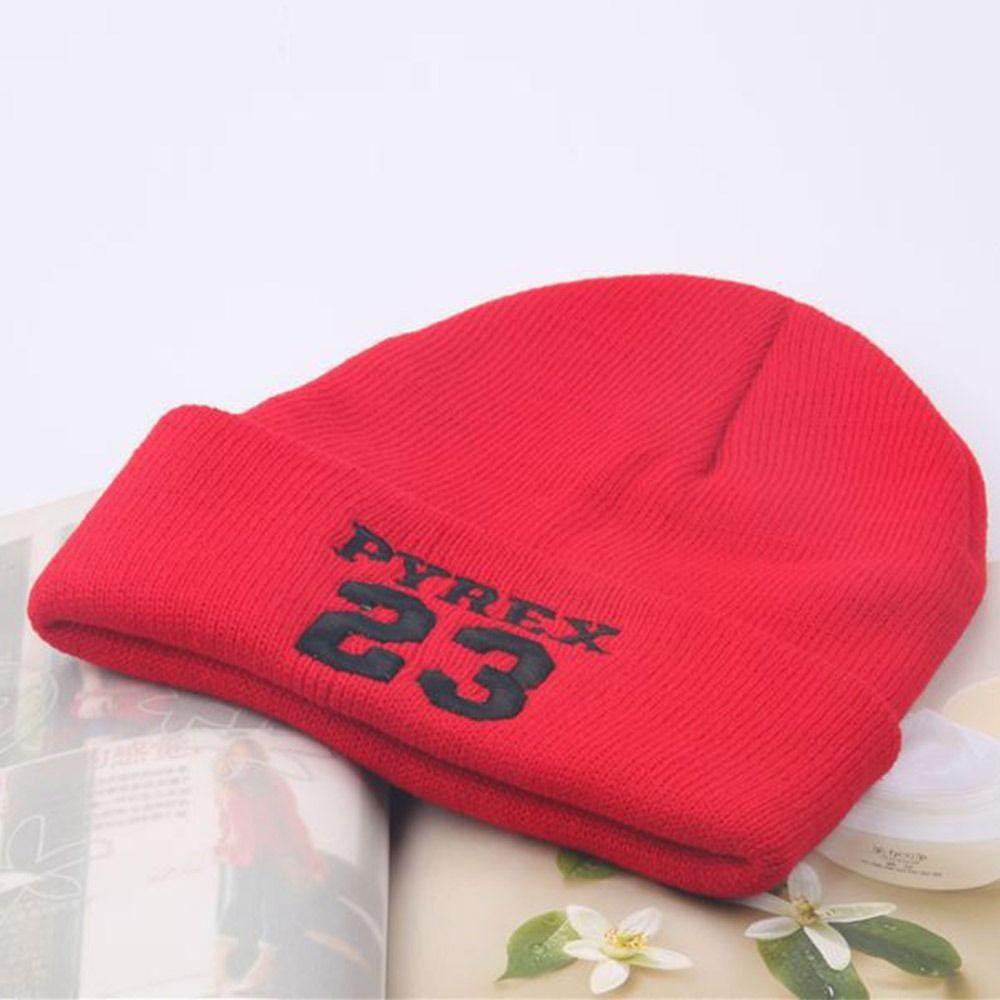 Warme Baby-Strickmütze Stickerei Buchstabe 23 Verdickte Mütze Kinder Schneemütze Jungen Mädchen