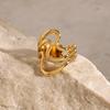 Jieding Stainless Steel Exaggerated Ring - High-end Irregular Design for Women, European and American Style