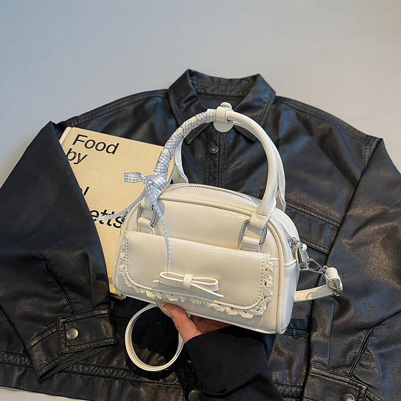 Vintage kabelka přes rameno - Dámská kabelka s mašlí, Korejský streetwear, Ležérní crossbody kabelka, Trendy cestovní taška,
