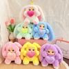 Bag Hanging Rabbit Plush Keychain Big Ear Car Key Ring Cartoon Bunny Doll Pendant Backpack