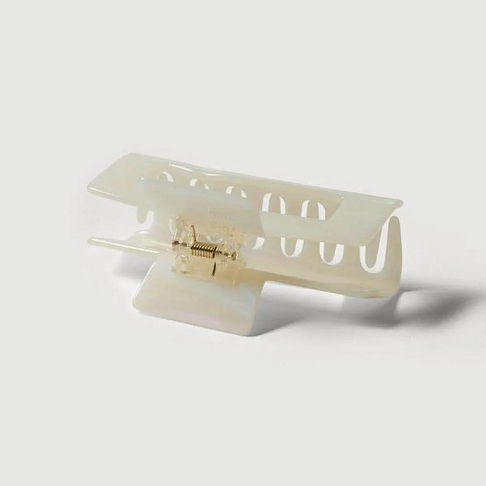 JAJU 25N Pattern Square Hair Clip Large Ivory 3305784 L