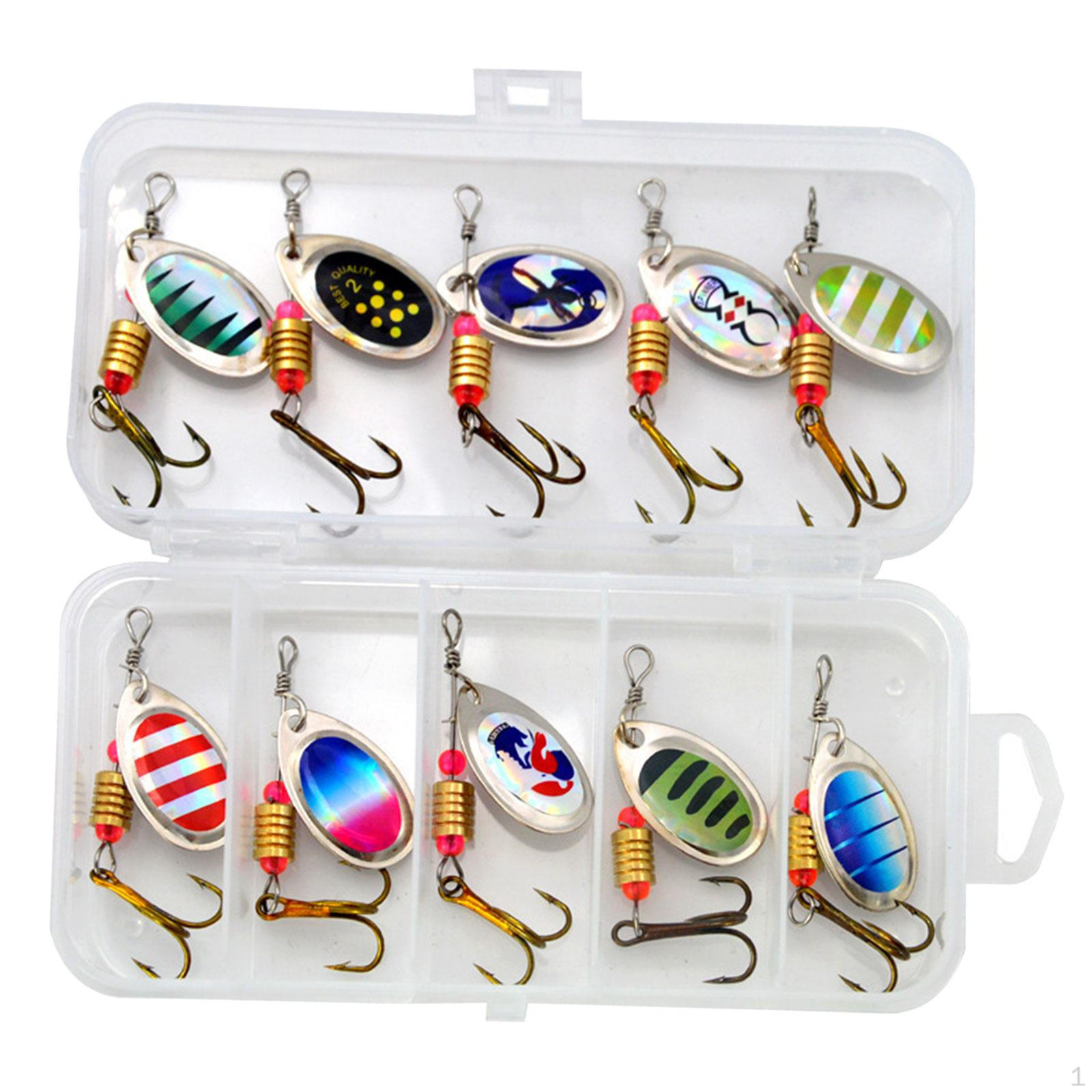 

10 Pieces Fishing Lures Spinnerbait Hard Metal Inline Spinnerbaits Trout Style A