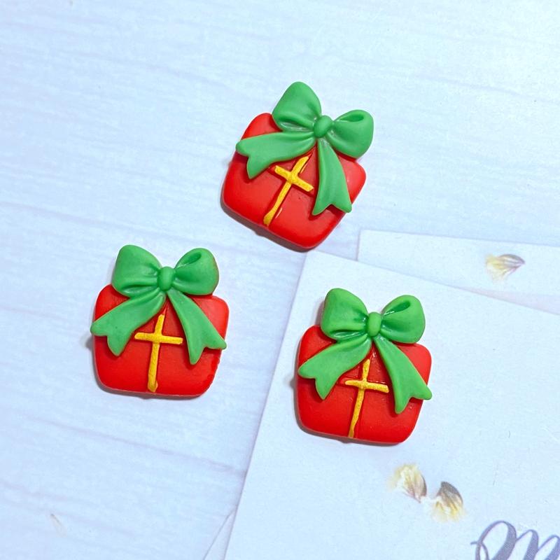 10 Stück Neue Niedliche Mini-Weihnachtskollektion Flache Rückseite Harz-Cabochons Scrapbooking DIY Schmuck Bastel-Dekorationszubehör