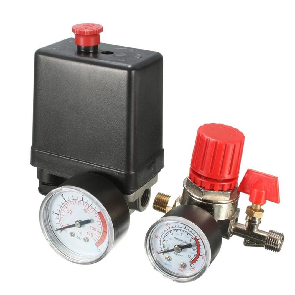 Pump Air Compressor 1 4    20A 240V Pressure Switch Control Pressure Switch Valve With Gauge 90-120 PSI Adjustable