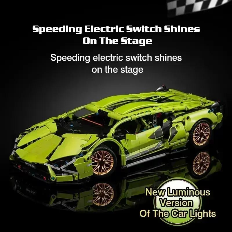 Technical 1:14 1280PCS/1314PCS Building Blocks Race Car Static Model Or Remote Control RC Cars Motor Kits Version Optionals Toys