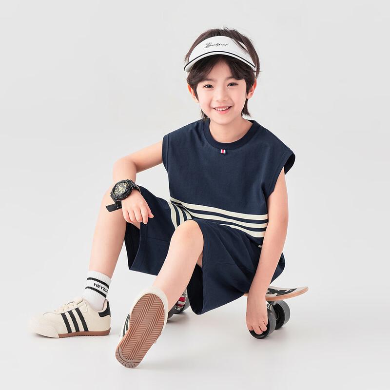 Boys  Striped Sleeveless Shorts Set 170