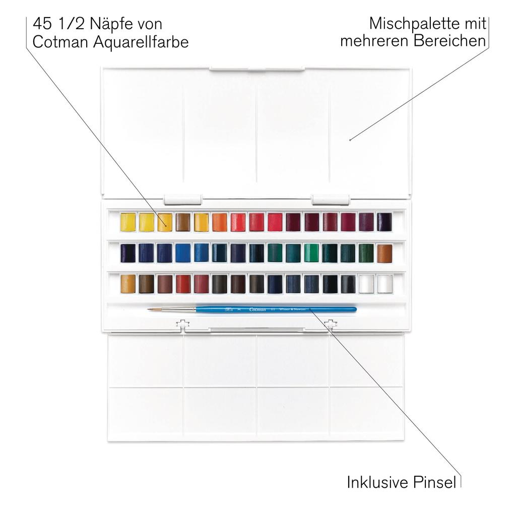 Winsor Newton Watercolor Paints Cotman Watercolor Studio Set Half Pan 40 Colors Set 18909471 &