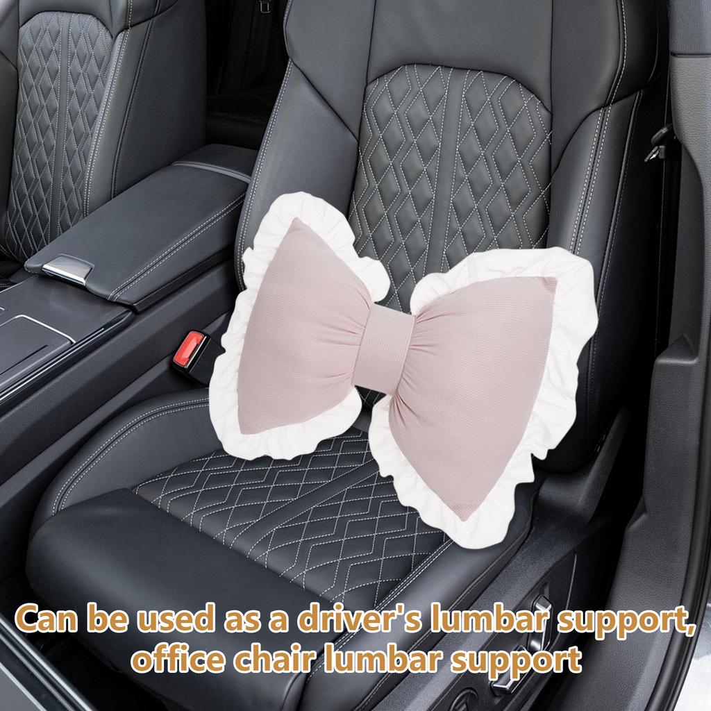 Car Headrest Neck Pillow Simples Lace Edge Comfortable Pillow For Interior In Summer Breathable Car Seat Waist Cushion