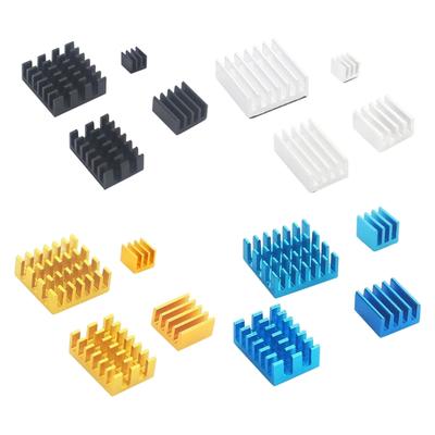 Passive Cooling Heatsink Pack for 4B Board Use, 4 Aluminum Finned Sinks with Adhesive Mounting for Home Projects