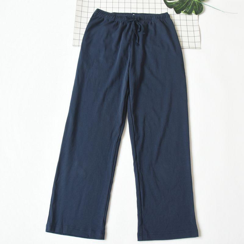 Foreign Trade Men's Spring and Autumn Thin Knitted Cotton Pajama Pants Loose Casual Straight Home Pants Summer Air Conditioning Pants