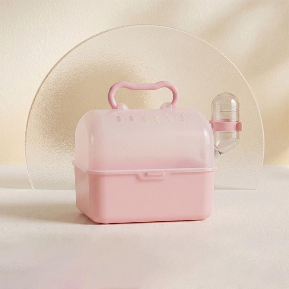 Escape-Proof Hamster Travel Carrier with Buckle Guinea Pig Handheld Case Small Pet Cage Vet Visits