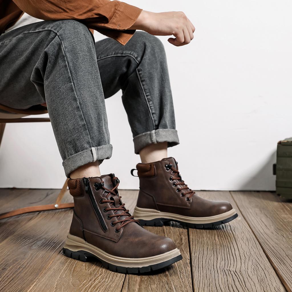 Pu Leather Waterproof Work Safety Shoes For Men Indestructible Boots Non-slip Industrial Construction Protective Shoes Male