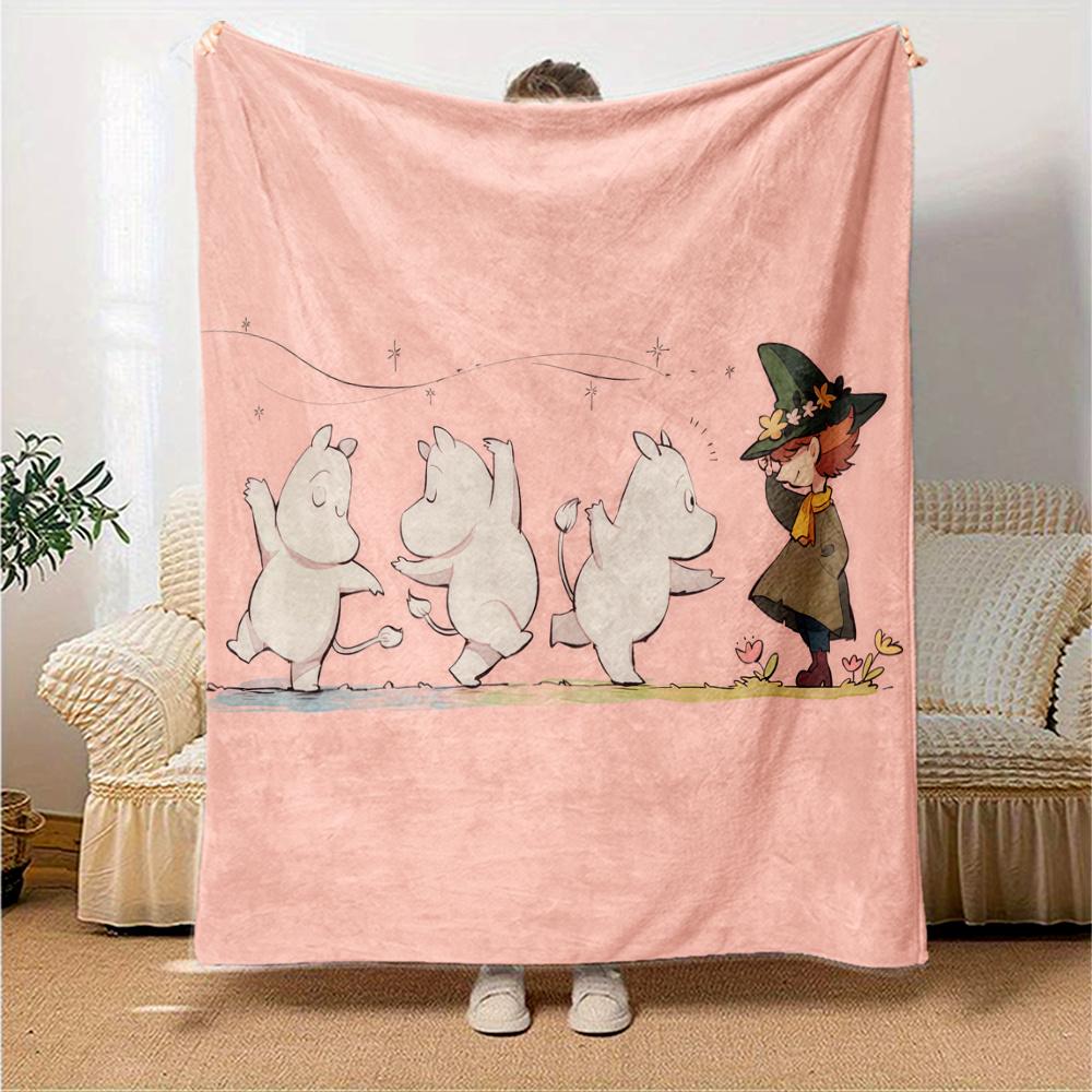Moomin Flannel Blanket, High quality Comfortable for All Seasons, Home Decor, Warmth and Comfort