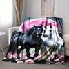 1pc Horse Art Print Blanket, Lightweight Flannel Fleece with Digital Printing, Soft Warm for Sofa, Travel, Camping, Office, Couch, Chair, and Bed, All