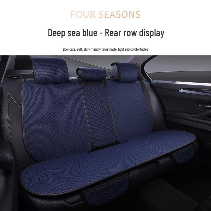 Comprehensive All-Season Linen Seat Cushion Set for Five-Seater Cars