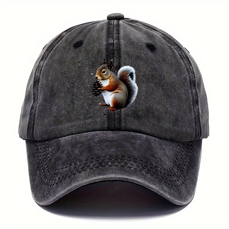Eichhörnchen mit Tannenzapfen Druck Baseballkappe Verstellbar Lässig Baumwolle Papa Hut für Unisex Outdoor