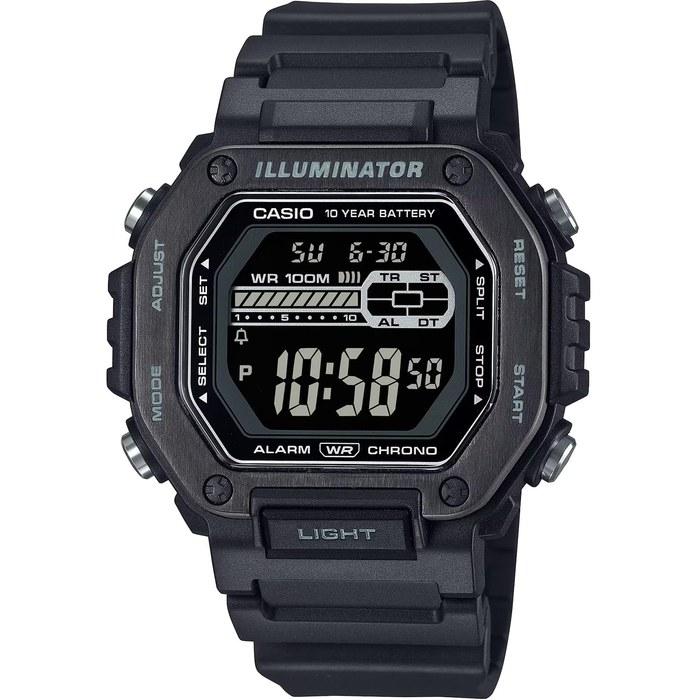 Casio Standard Digital Metal Face Men s Watch MWD-110HB-1BV Full Black (Reverse LCD)