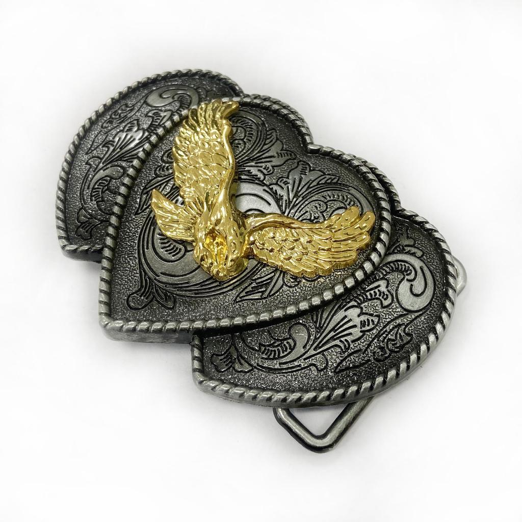 Eagle Punk Alloy Belt Buckle for Men & Women - Fashionable Heart & Animal Design
