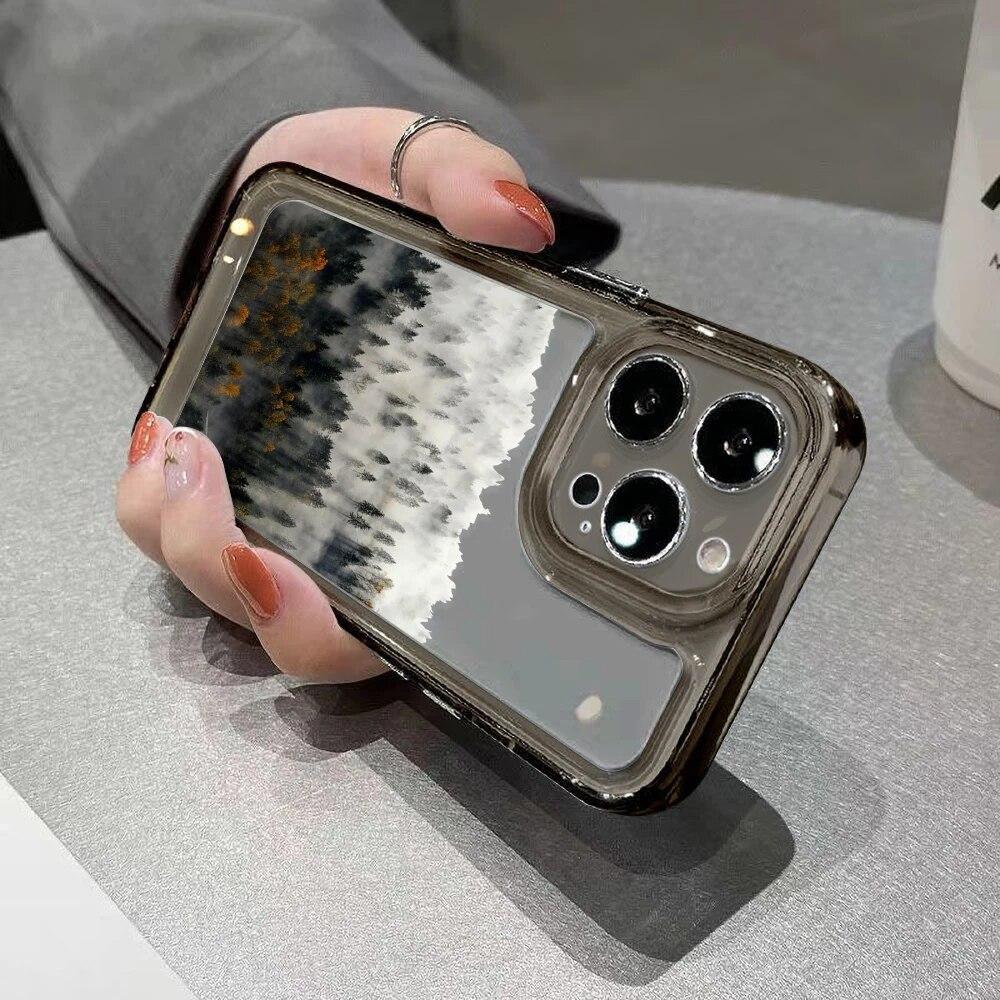 Mountain Forest Cloud Clear Phone Case For iPhone 13 Pro Max Case For iPhone 11 14 Pro Max XS 12 Pro Max X XR 7 8 SE2 SE 3 Cover