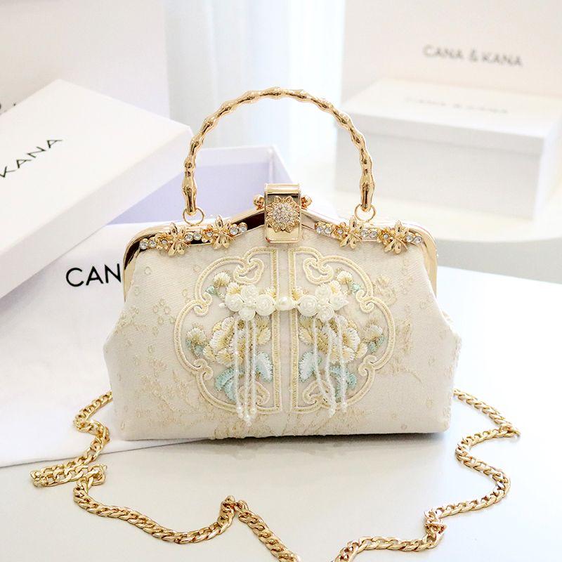 

Cana & Kana Fashion Fashionable Embroidery New Chinese Style Bag Women s Shoulder Satchel Crossbody Autumn New Arrival Beige White