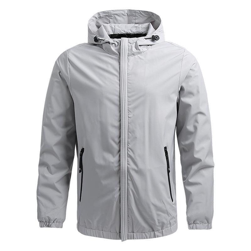 Men's Spring & Autumn Casual Hooded Baseball Jacket - Fashionable, Simple, Reversible.
