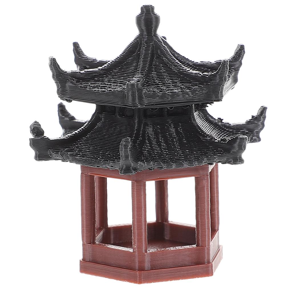 Miniature Chinese Hexagon Pavilion Traditional Architecture Decor for Micro Landscape Fish Tank Bonsai Garden Ornament