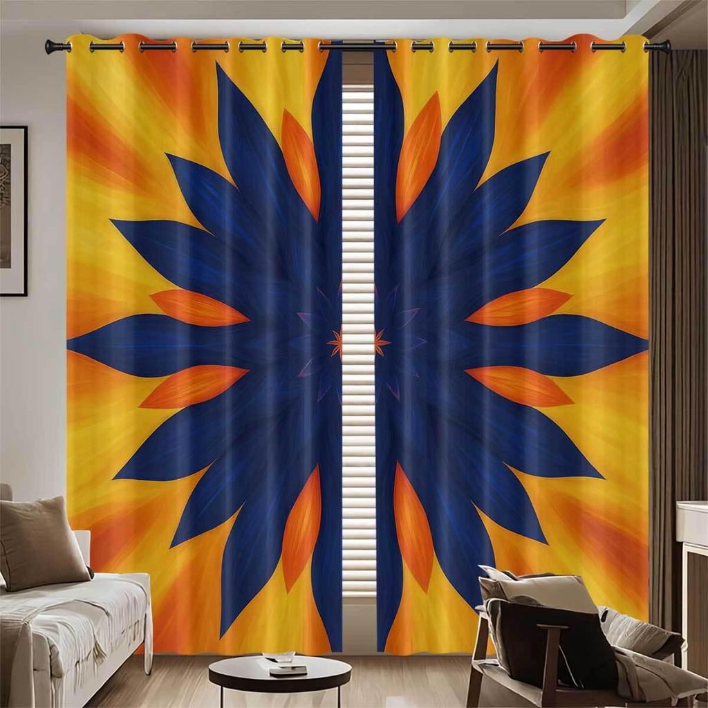 Individuelle Sonnenblumen Verdunkelungsvorhänge - Hochpräziser Digitaldruck, Verdicktes Polyester, Sonnenschutz