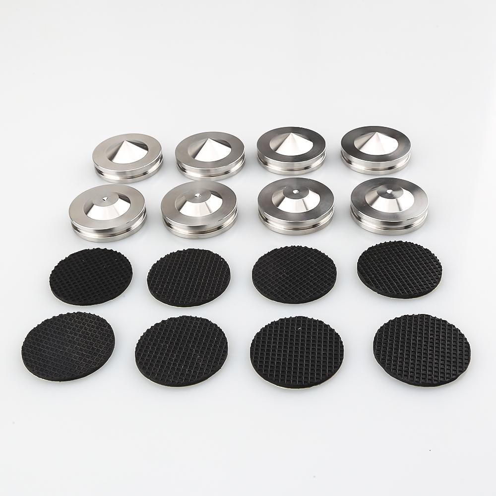 4 Ensembles Pointes d'Isolation pour Enceintes HiFi en Acier Inoxydable Pieds de Support Audio Absorbeurs de Chocs Amortisseurs Anti-Vibrations Base pour Équipement Audio