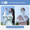 Gradient Sun Protection Veil for Women, Summer Full-Face Sunshade, Neck Protection, Ice Silk Neck Scarf, Ear-Hanging Headscarf, Cycling Mask
