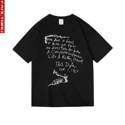 American Retro Bobdylan Bob Dylan Summer Street Skateboarding Rock Fitness Men's Short Sleeve T-shirt Top Girls T-shirt Couple