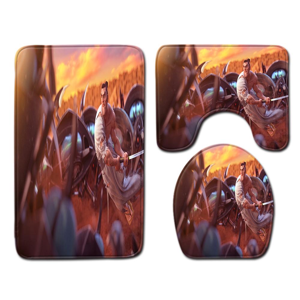 Animation Bathroom Floor Mat Three-Piece Bathroom Carpet Toilet Mat Set Door Mat Bathroom Non-Slip Mat