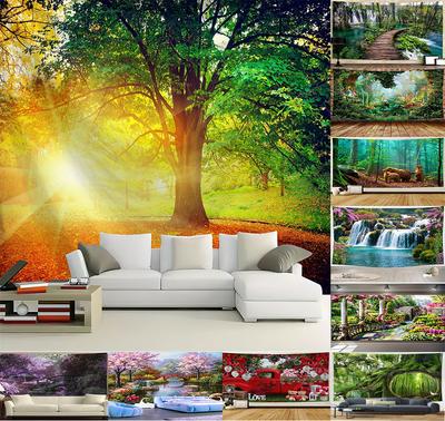 1Pcs Wald Natur Landschaft Tapisserie Polyester Tapisserie Wandbehang Für Wohnzimmer Schlafzimmer Büro Home Decor Room Decor