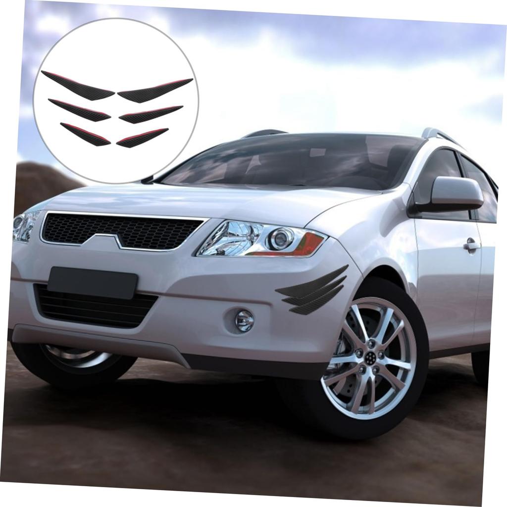 iplusmile 1 Set Bumper Carbon Auto Car Bumper Lip Splitter Fin Spoiler Car Accessories Car Supplies Black