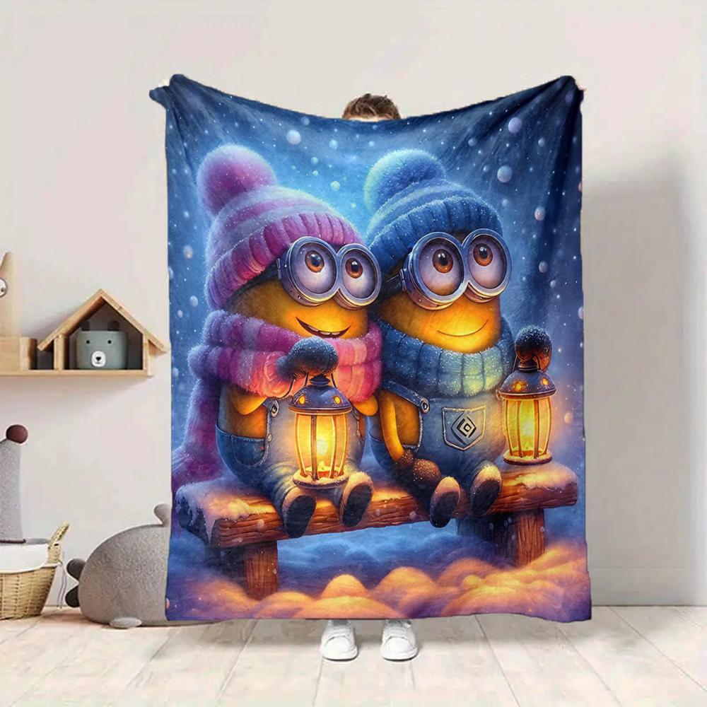 1Pc Winter Minions Friendship Blanket Soft And Comfortable Casual Warm Camping Travel Christmas Halloween Gift M91752