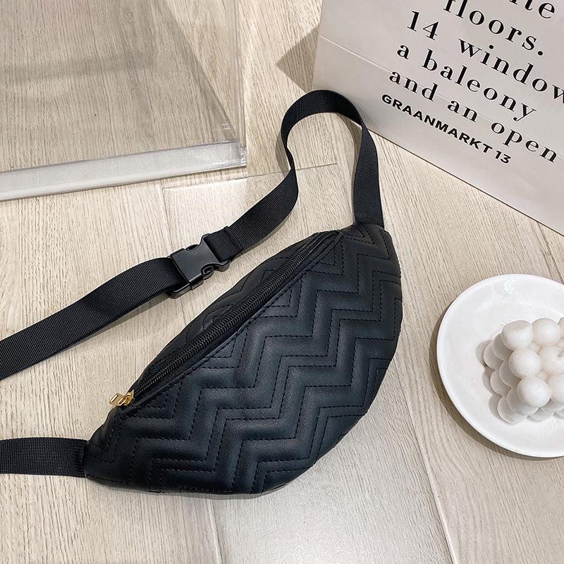 Women's Crossbody Waist Bag - Diamond Pattern, Single Shoulder or Chest Bag