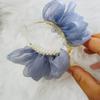 Elegant Flower Clip Resin Bow Mesh Vertical Clip Korean Style Women Ponytail Holder For Gifts Solid Color Hair Accessory