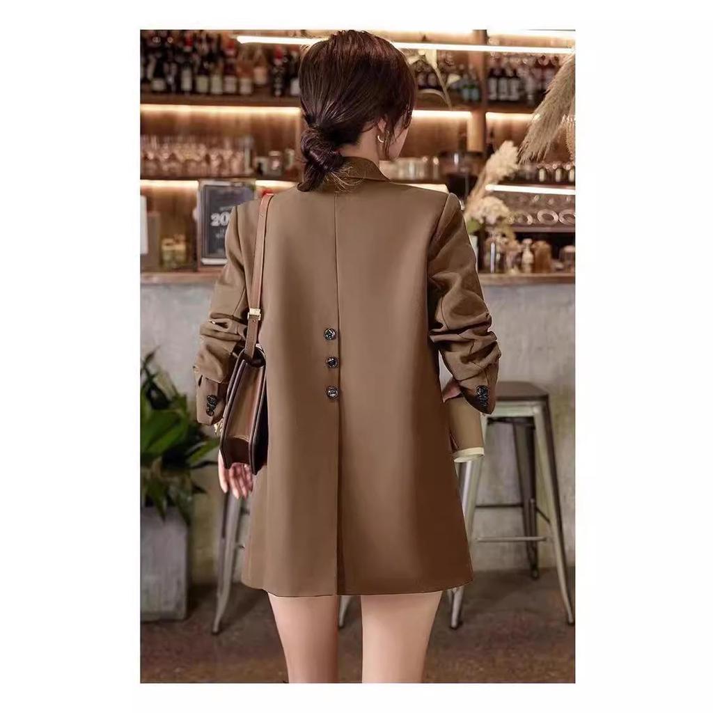 Women's 2023 Cross-Border Casual Suit Jacket for Petite Sizes with Back Slit Design