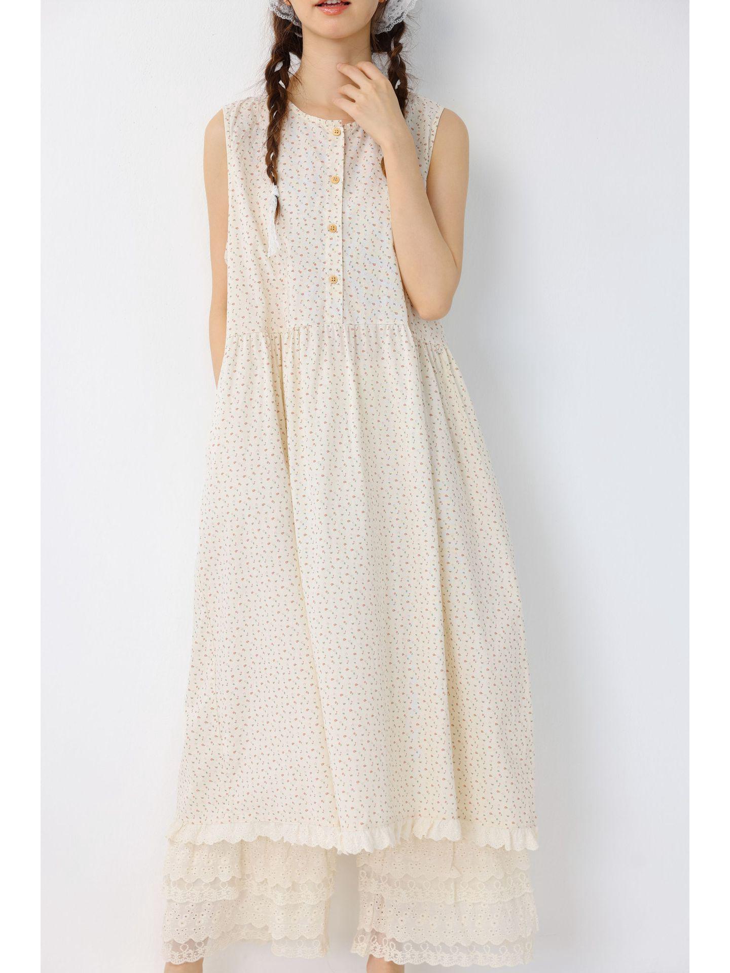 2026 Spring/Summer Plus Size Women s Floral Layered Sleeveless Vest Dress One Size розовый