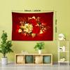 1pc Red and Golden Roses Floral Tapestry Wall Hanging - Polyester Brushed Fabric, Animal Theme, Woven Portrait Orientation, No Electricity Needed, 90g