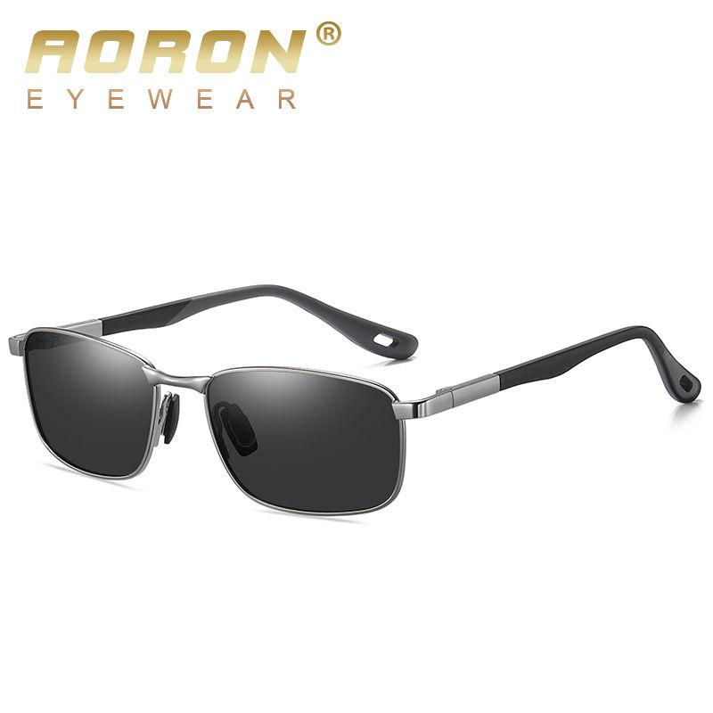 AORON Metal Frame Polarized Sunglasses for Men Women Fashion Outdoor Driver Driving Glasses UV400 Anti Glare Eyeglasses