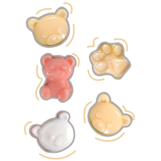 Cake Mold Easy Demoulding Heat-resistant Reusable Cute Bear Shape BPA Free Baking Animal Cookie Steamed Cake Mould for Kitchen