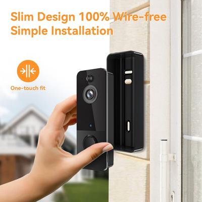 Videocamera con campanello wireless con funzione di rilevamento umano intelligente AI, archiviazione cloud, immagini HD in tempo reale, visione notturna, compatibile con WiFi 2.4G